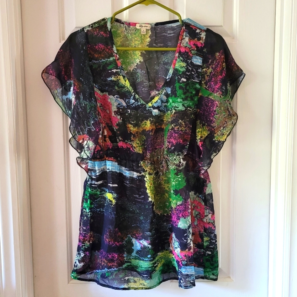 Lily Star Colorful Sheer Top